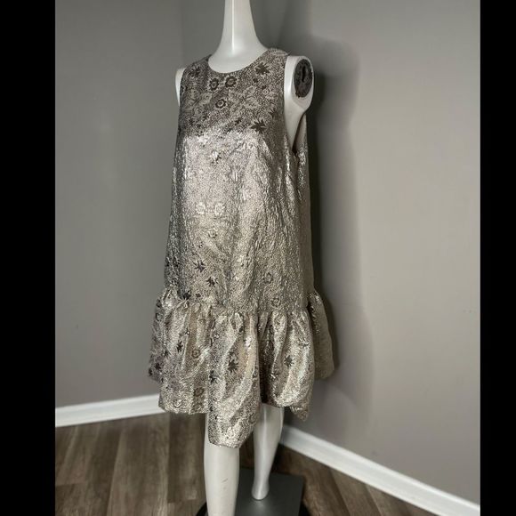 NWT LELA ROSE
Gathered metallic cloqué mini dress - Picture 3 of 6